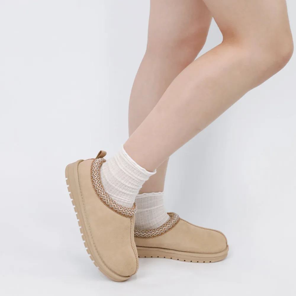 Suede Braided Comfy Slipper