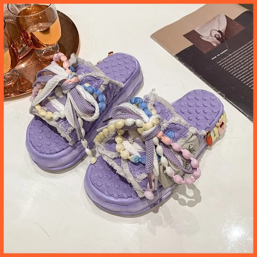 Summer Weave Slippers For Women | Vibrant Flip Flops | Candy Color Clogs