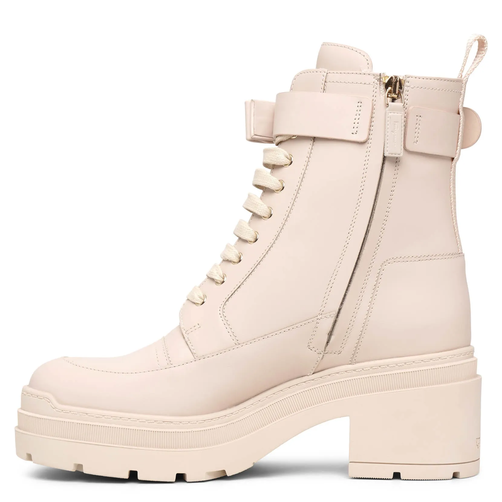 Vara bow bone leather ankle boots