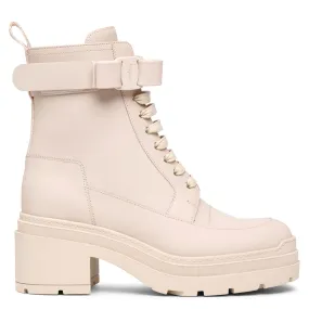 Vara bow bone leather ankle boots