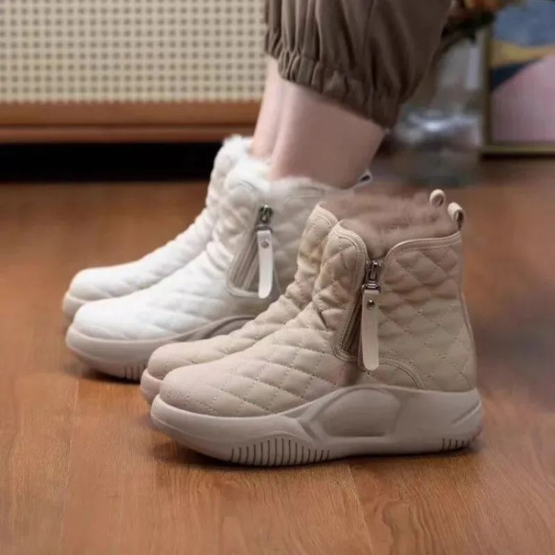 Women Thick Bottom Side Chain Warm Comfortable Snow Boots