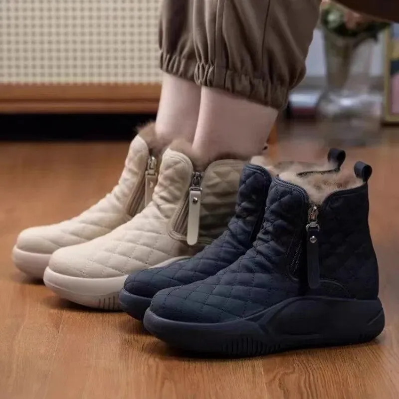 Women Thick Bottom Side Chain Warm Comfortable Snow Boots