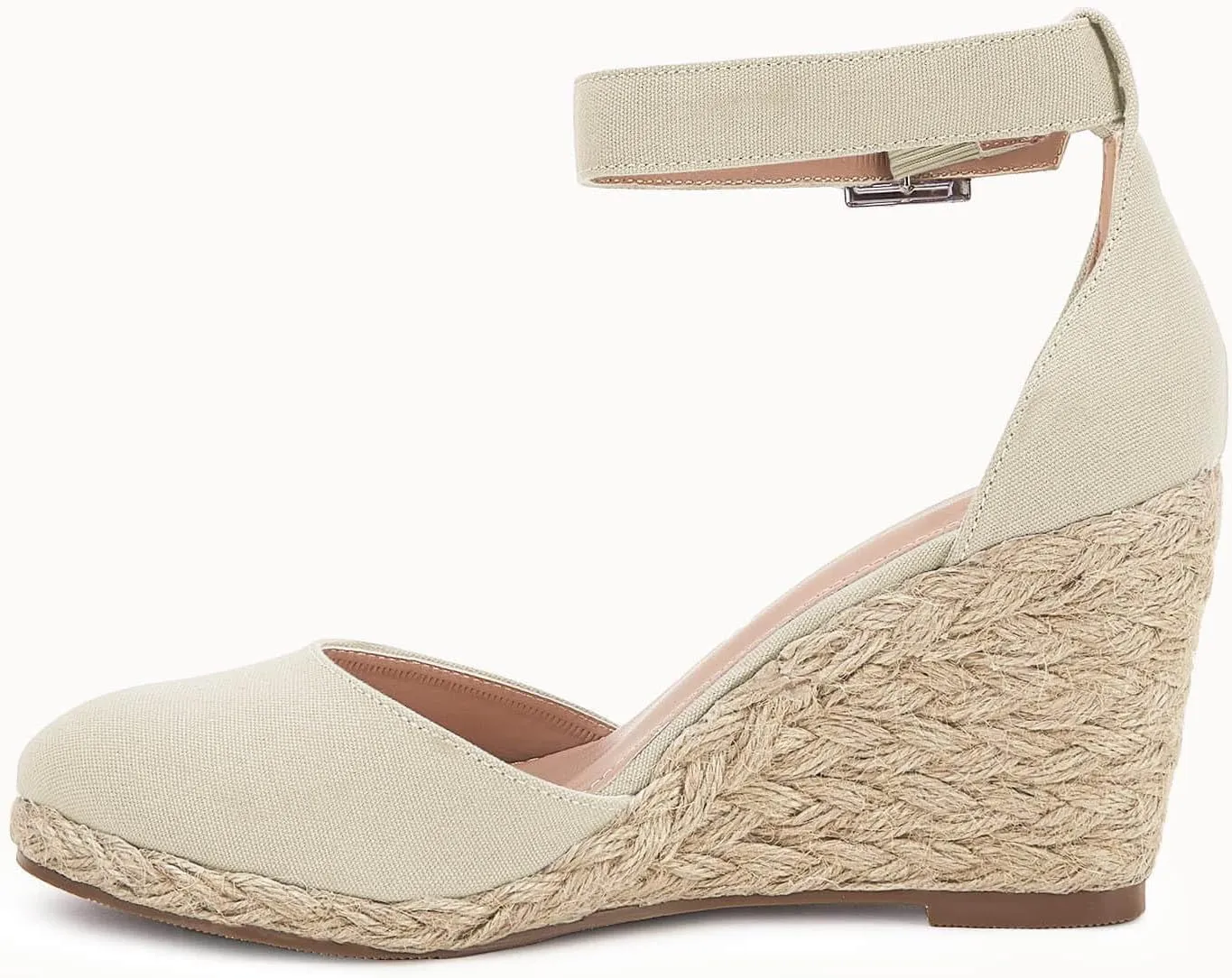 Womens Closed Toe Espadrilles Wedges Shoes Platform Heel Ankle Strap Buckle Dress Sandals