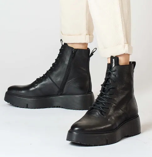 Wonders Platform Ankle Boots - A-9350 - Black
